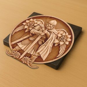 3D Illusion Laser Engraving File, Viking Soldier Warrior
