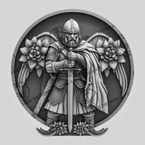 3D Illusion Laser Engraving File, Viking Soldier Warrior