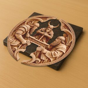 3D Illusion Laser Engraving File, Viking Storyteller Decor,