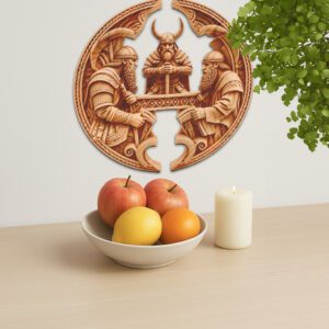 3D Illusion Laser Engraving File, Viking Storyteller Decor,