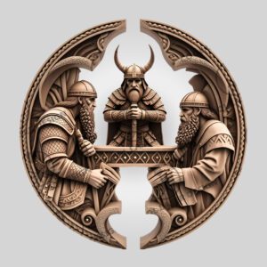 3D Illusion Laser Engraving File, Viking Storyteller Decor,
