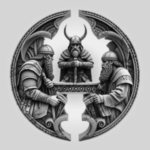 3D Illusion Laser Engraving File, Viking Storyteller Decor,