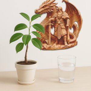 3D Illusion Laser Engraving File, Viking Warrior Dragon