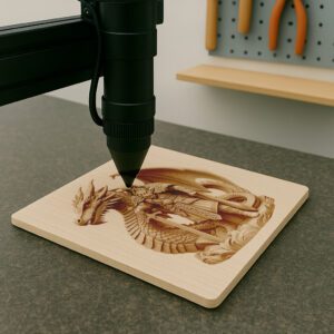 3D Illusion Laser Engraving File, Viking Warrior Dragon