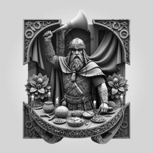 3D Illusion Laser Engraving File, Viking Warrior Feast