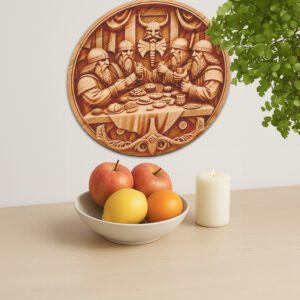 3D Illusion Laser Engraving File, Viking Warriors Feast