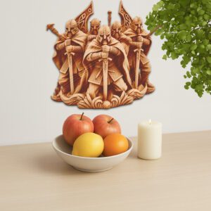 3D Illusion Laser Engraving File, Viking Warriors Scene,