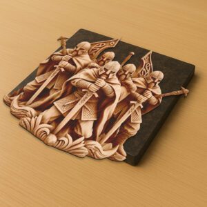 3D Illusion Laser Engraving File, Viking Warriors Scene,