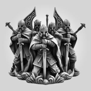 3D Illusion Laser Engraving File, Viking Warriors Scene,