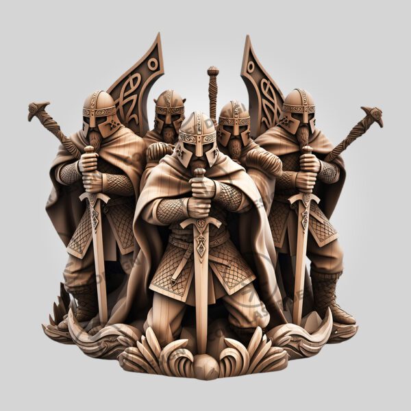 3D Illusion Laser Engraving File, Viking Warriors Scene,