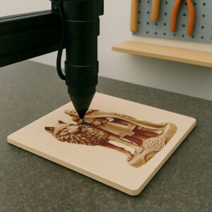 3D Illusion Laser Engraving File, Viking Wolf Design,
