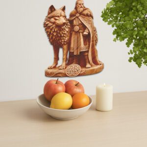 3D Illusion Laser Engraving File, Viking Wolf Design,