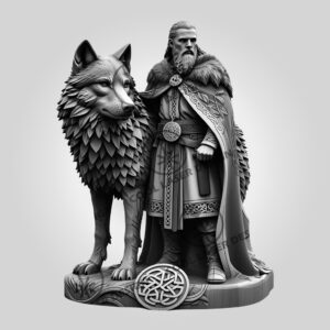 3D Illusion Laser Engraving File, Viking Wolf Design,