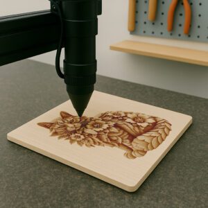 3D Illusion Laser Engraving Ragamuffin Cat Art, Light