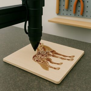 3D Illusion Laser File, Mechanical Wolf Howling at