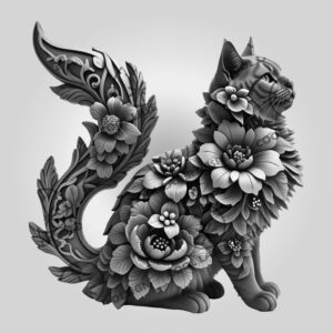 3D Illusion Laser Himalayan Cat Art, Unique Animal