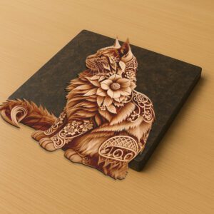 3D Illusion Norwegian Forest Cat Laser Engraving File,