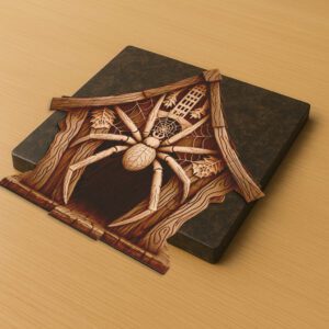 3D Illusion Spiderweb Roof Engraving Design, Halloween Laser