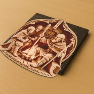 3D Illusion Viking Art Laser Engraving File, Norse