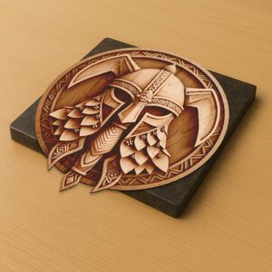 3D Illusion Viking Helmet Laser Engraving File, Norse