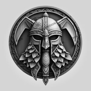 3D Illusion Viking Helmet Laser Engraving File, Norse