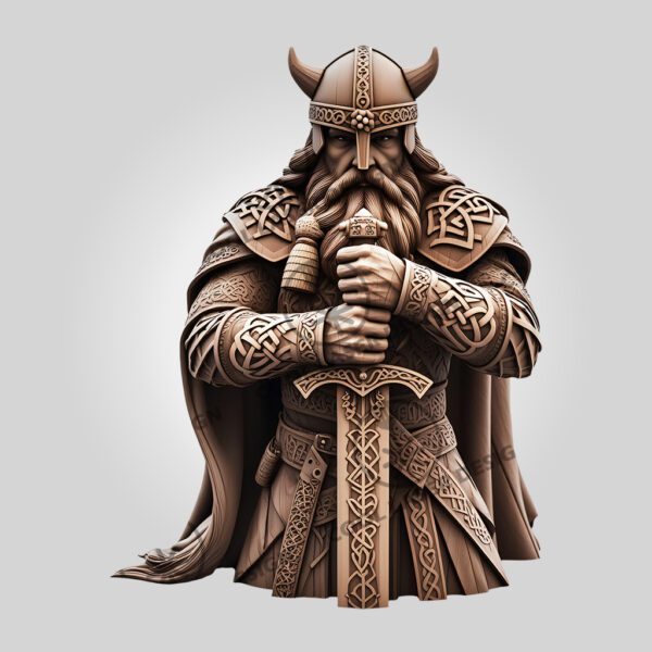 3D Illusion Viking Laser Engraving File, Norse Art