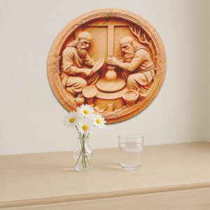 3D Illusion Viking Warrior Laser Engraving Design, Pottery