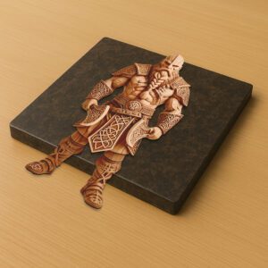 3D Illusion Viking Warrior Laser Engraving File, DIY