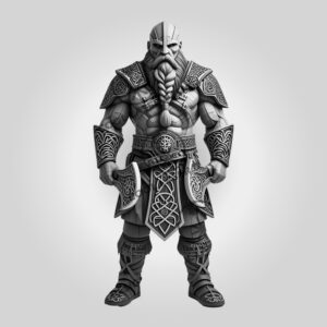 3D Illusion Viking Warrior Laser Engraving File, DIY