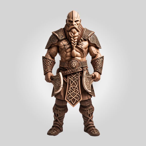 3D Illusion Viking Warrior Laser Engraving File, DIY