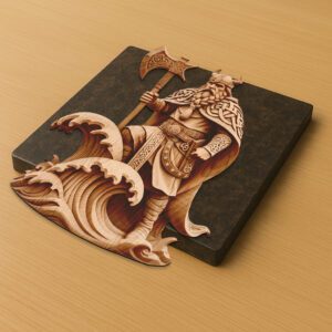 3D Illusion Viking Warrior Laser Engraving File, Norse