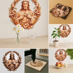 3D Jesus Illusion Laser Engraving Bundle, Christian Art