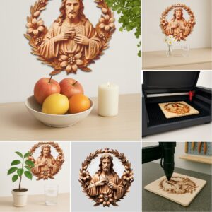 3D Jesus Illusion Laser Engraving Bundle, Christian Art