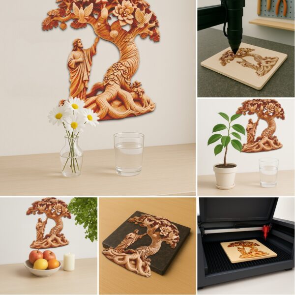 3D Jesus Illusion Laser Engraving Bundle, Christian Art