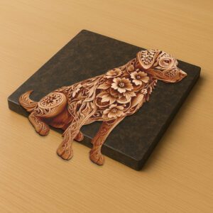 3D Labrador Illusion Laser Engraving File, Dog Art