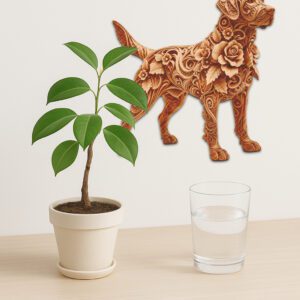 3D Laser Engraving File for Labrador Retriever, Floral