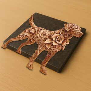 3D Laser Engraving File for Labrador Retriever, Floral