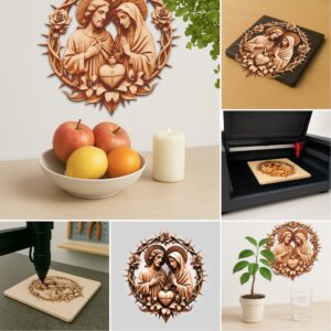 3D Laser Engraving Files Religious Bundle, Jesus Mary