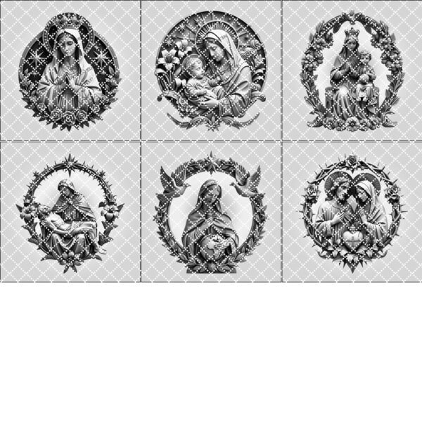 3D Laser Engraving Files Religious Bundle, Jesus Mary