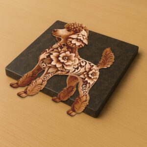 3D Poodle Illusion Laser Engraving File, Digital Dog