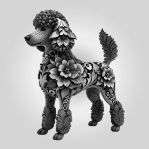 3D Poodle Illusion Laser Engraving File, Digital Dog