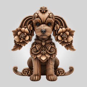 3D Poodle Illusion Laser Engraving File, Ornate Swirl
