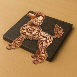 3D Poodle Laser Engraving File, Layered Dog Art