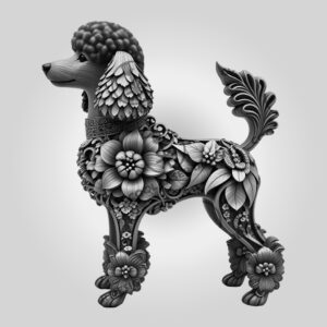 3D Poodle Laser Engraving File, Layered Dog Art