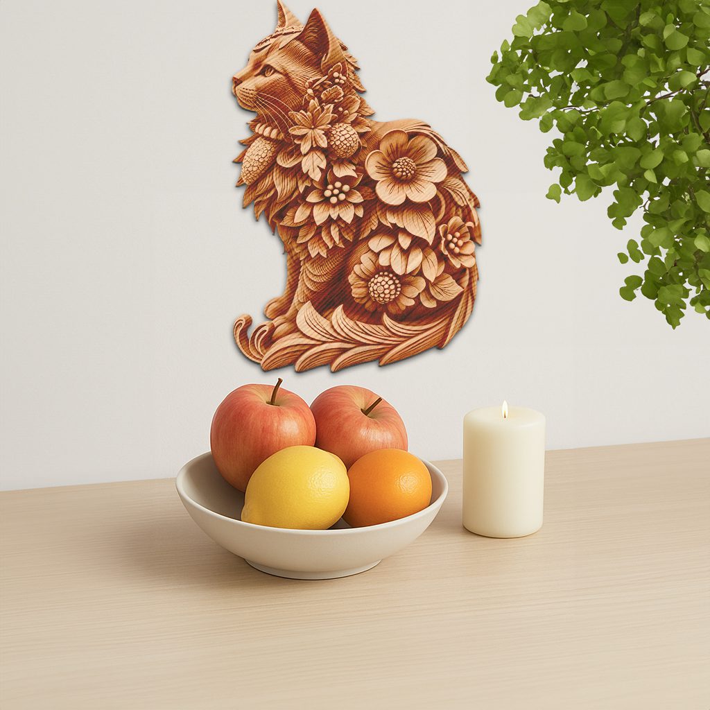 3D Ragdoll Cat Laser Engraving File, Pet Portrait