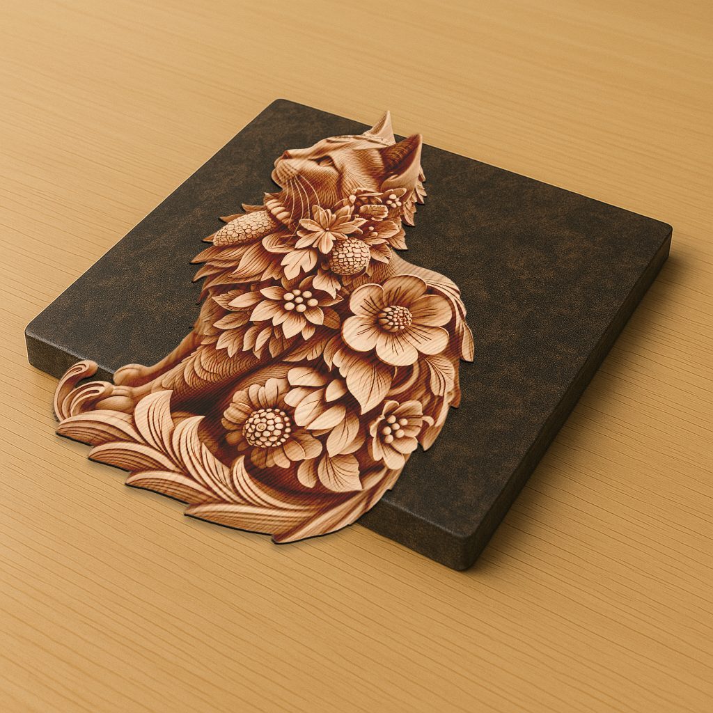 3D Ragdoll Cat Laser Engraving File, Pet Portrait