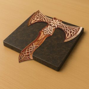 3D Viking Axe Laser Engraving File, Norse Wall
