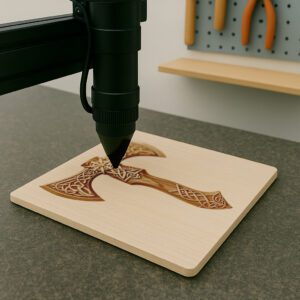 3D Viking Axe Laser Engraving File, Norse Wall