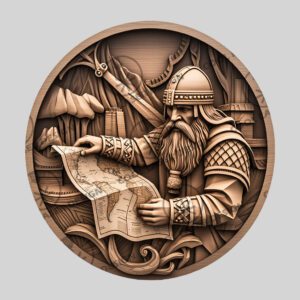 3D Viking Illusion Laser Engraving File, Nordic Warrior