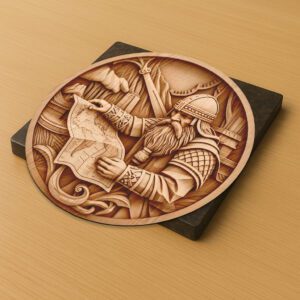 3D Viking Illusion Laser Engraving File, Nordic Warrior